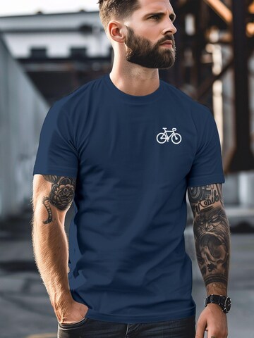 Neverless Shirt 'Fahrrad' in Blue: front