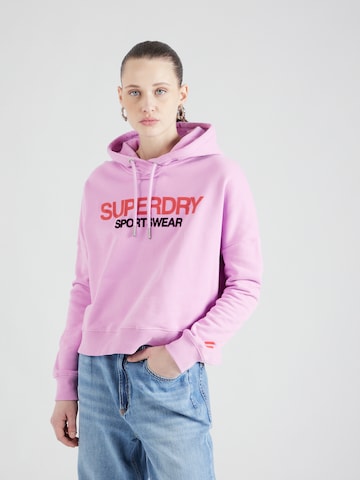 Superdry Bluzka sportowa w kolorze fioletowy: przód
