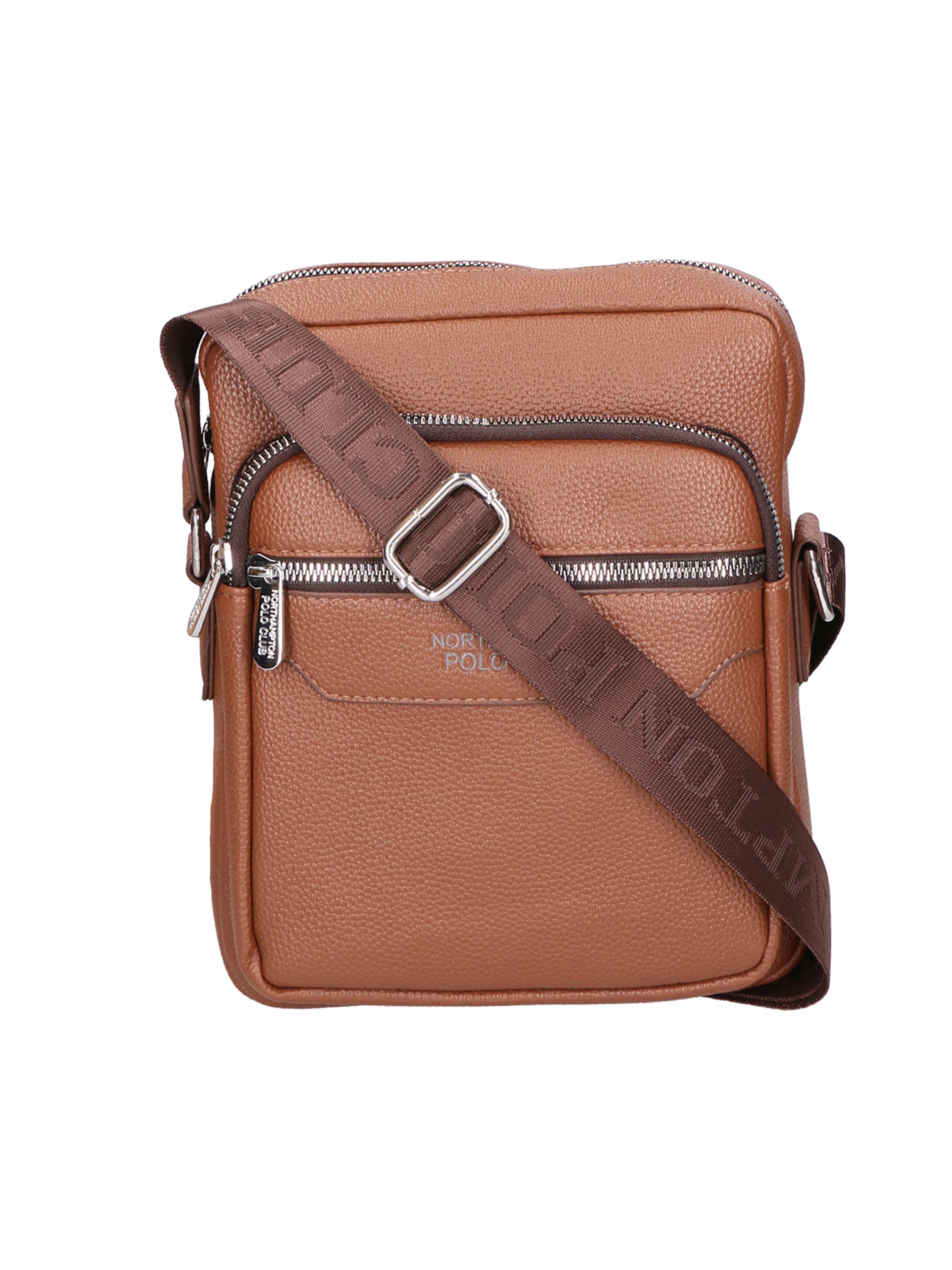 Borsa a tracolla di Northampton Polo Club in marrone: frontale