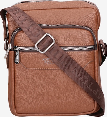 Borsa a tracolla di Northampton Polo Club in marrone: frontale