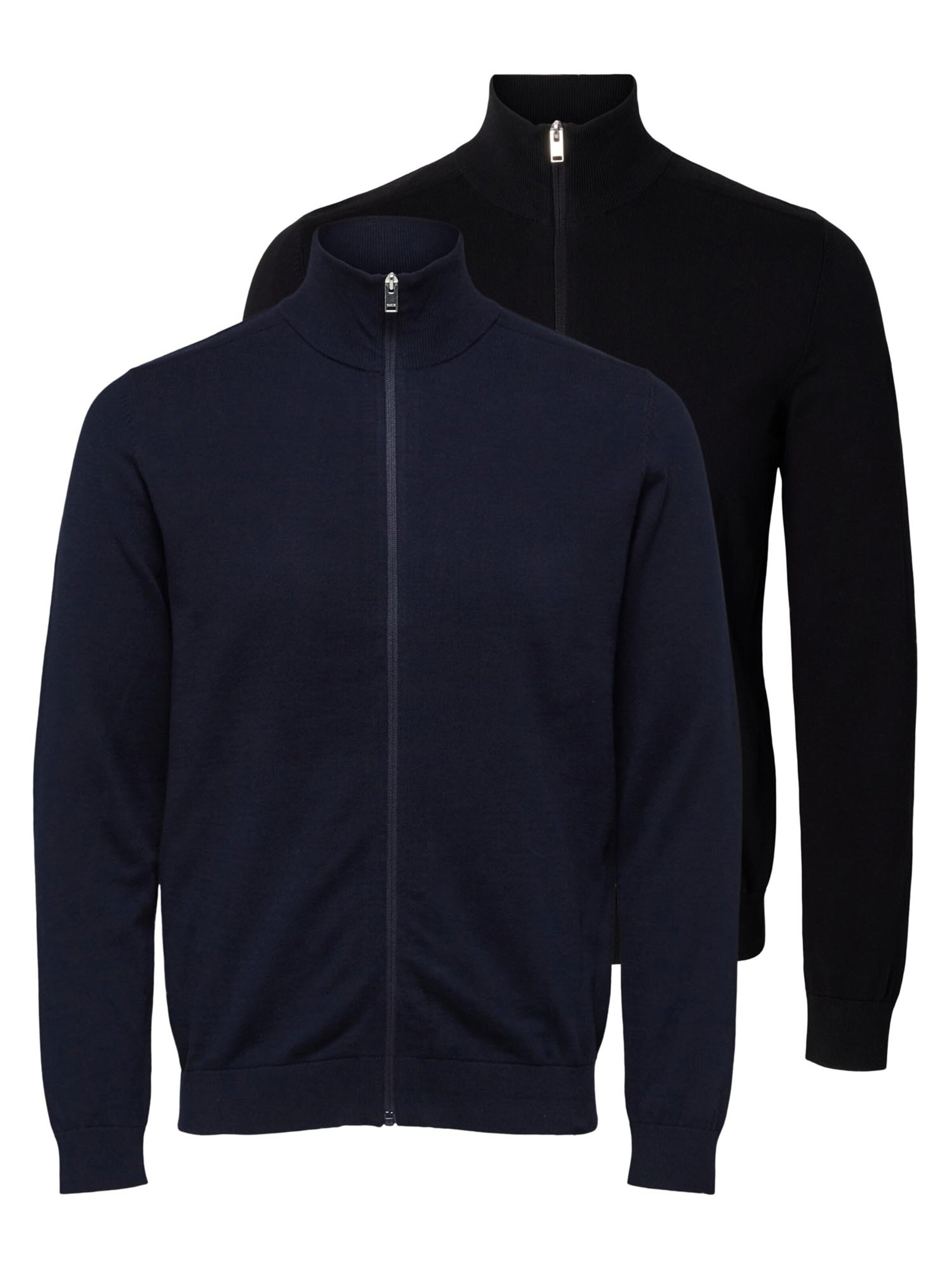 SELECTED Knit Cardigan 'Berg' in Black: front