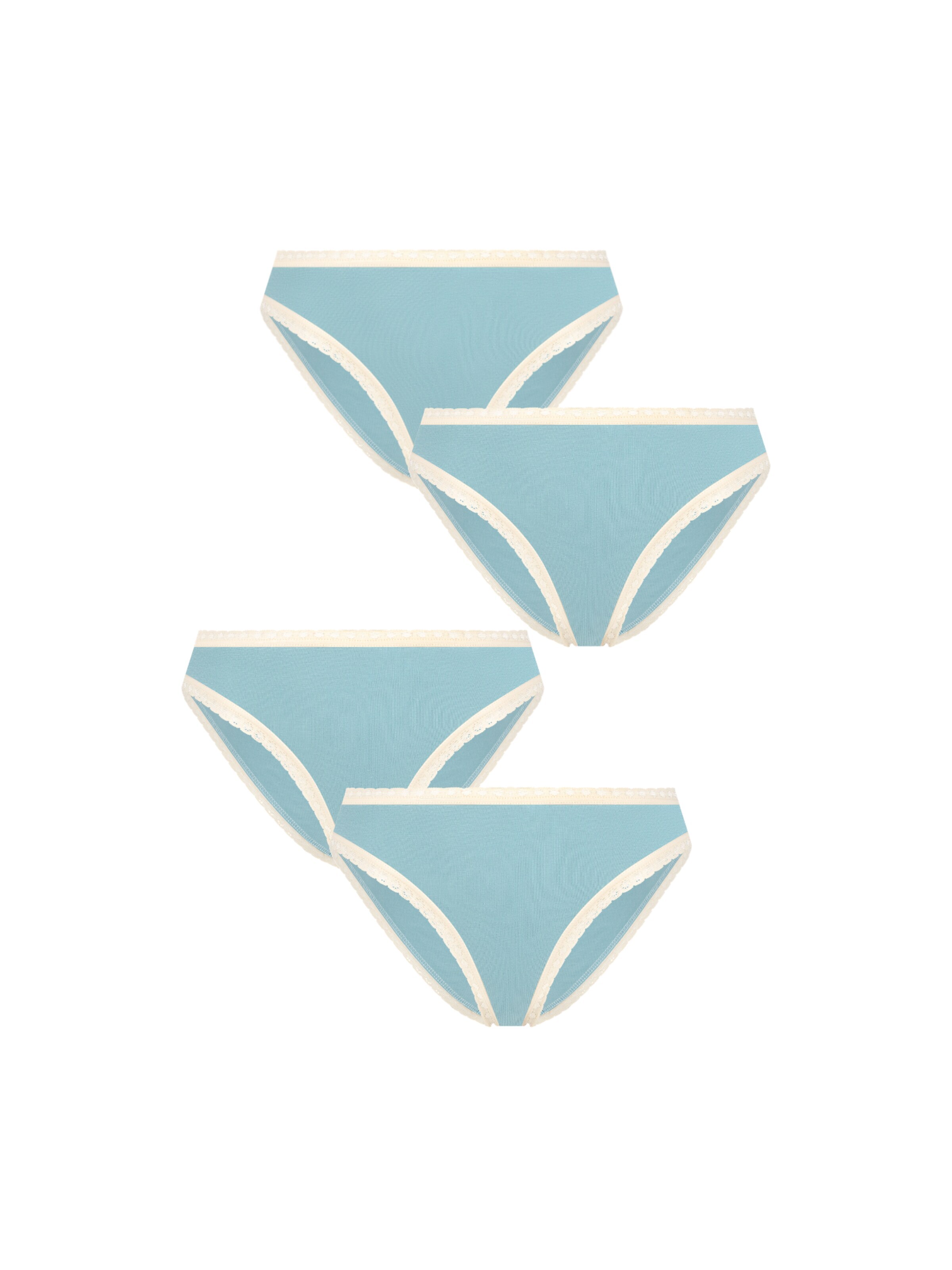 Albero Natur Panty 'Bio-Baumwoll-Slip mit Spitze – 4er Pack' in Blue: front
