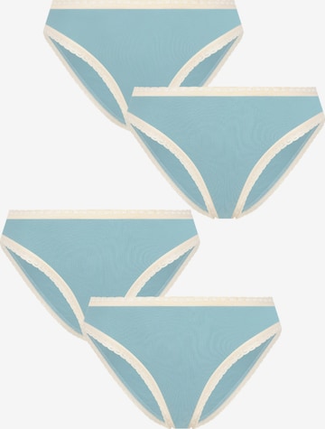 Albero Natur Panty 'Bio-Baumwoll-Slip mit Spitze – 4er Pack' in Blue: front