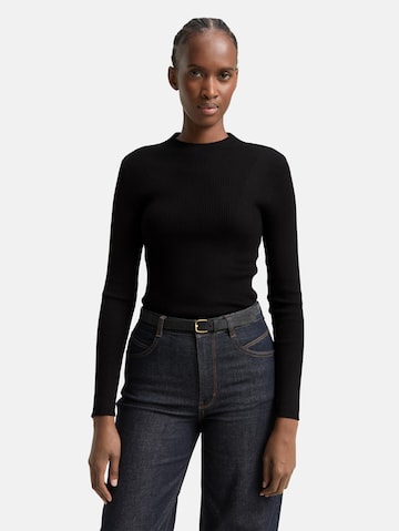 TOM TAILOR DENIM Sweater in Black: front