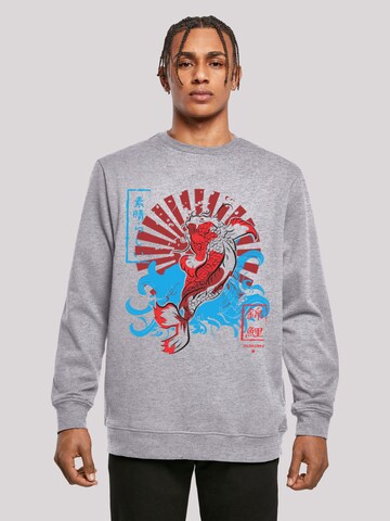 F4NT4STIC Sweatshirt 'Japan Koi Fisch' in Grau: predná strana