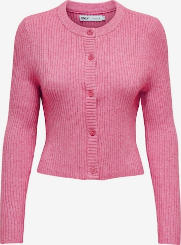 Cardigan 'ONLKATIA' ONLY en rose : devant
