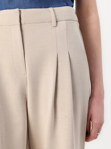 MSCH COPENHAGEN Wide leg Veckad byxa 'Mirabelle Michelle' i beige