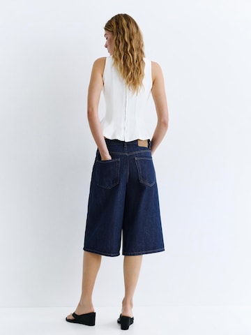 Pull&Bear Zvonové kalhoty Džíny – modrá