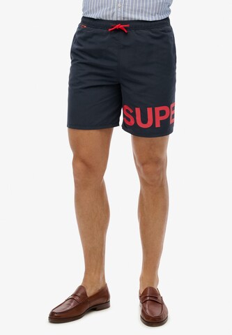 Shorts de bain Superdry en noir : devant