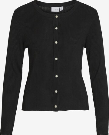 VILA Knit Cardigan in Black: front