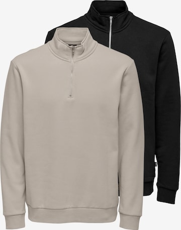Only & Sons Sweatshirt 'Ceres' in Beige: front