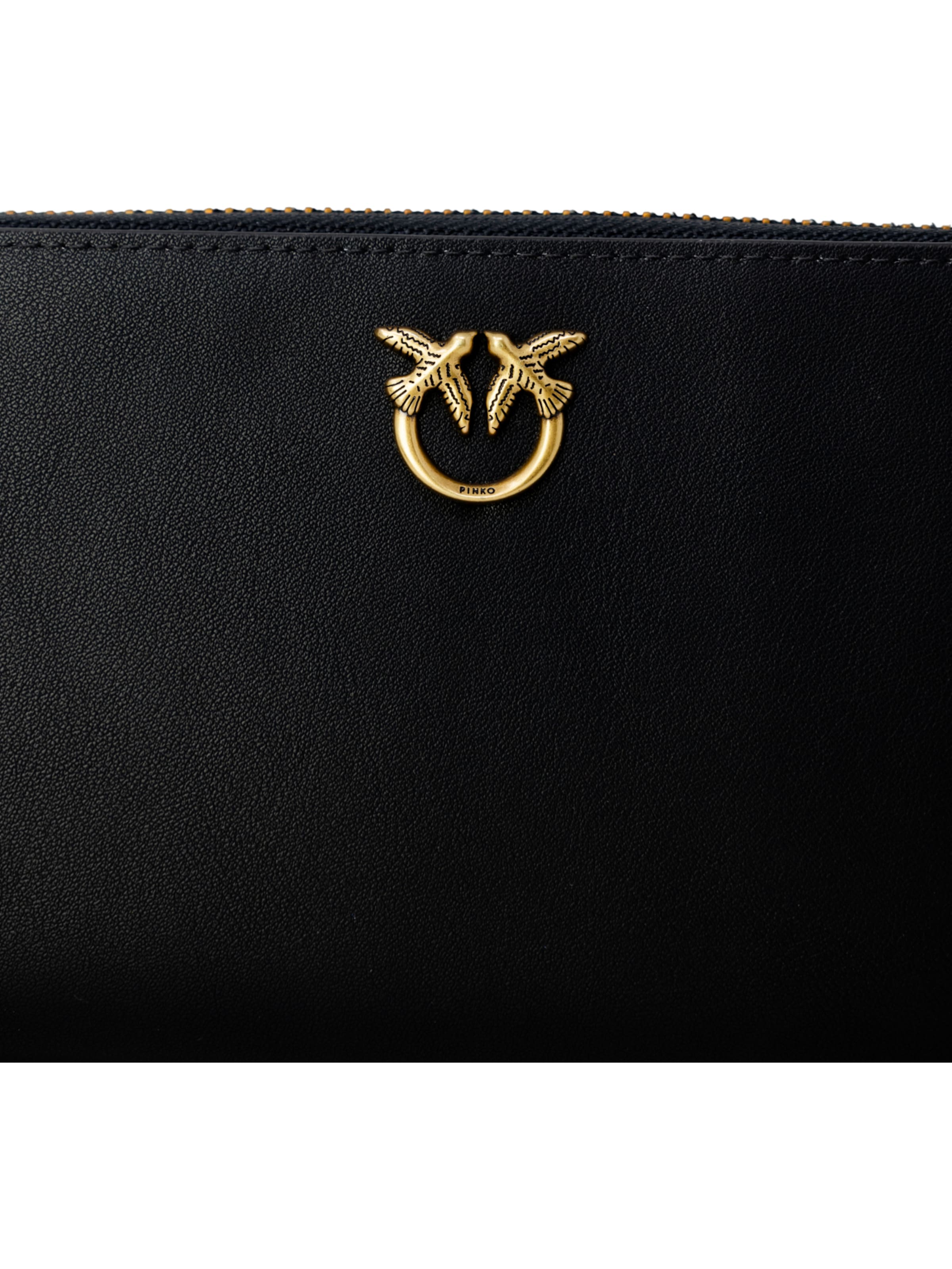 Portamonete 'RYDER ZIP AROUND VITELLO SETA 100250 A0F1' di PINKO in nero