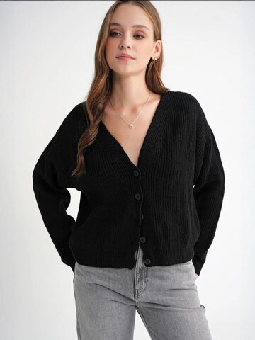 MixRay Knit Cardigan in Black: front
