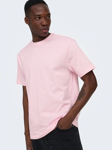 Only & Sons T-Shirt 'ONSFRED' in Pink