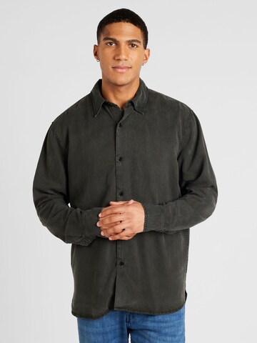 elvine Regular fit Button Up Shirt 'Ossian' in Black: front