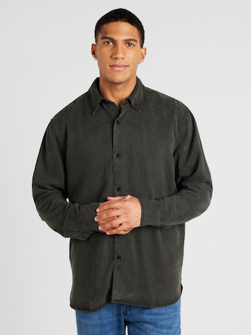 juoda elvine Standartinis modelis Marškiniai 'Ossian': priekis