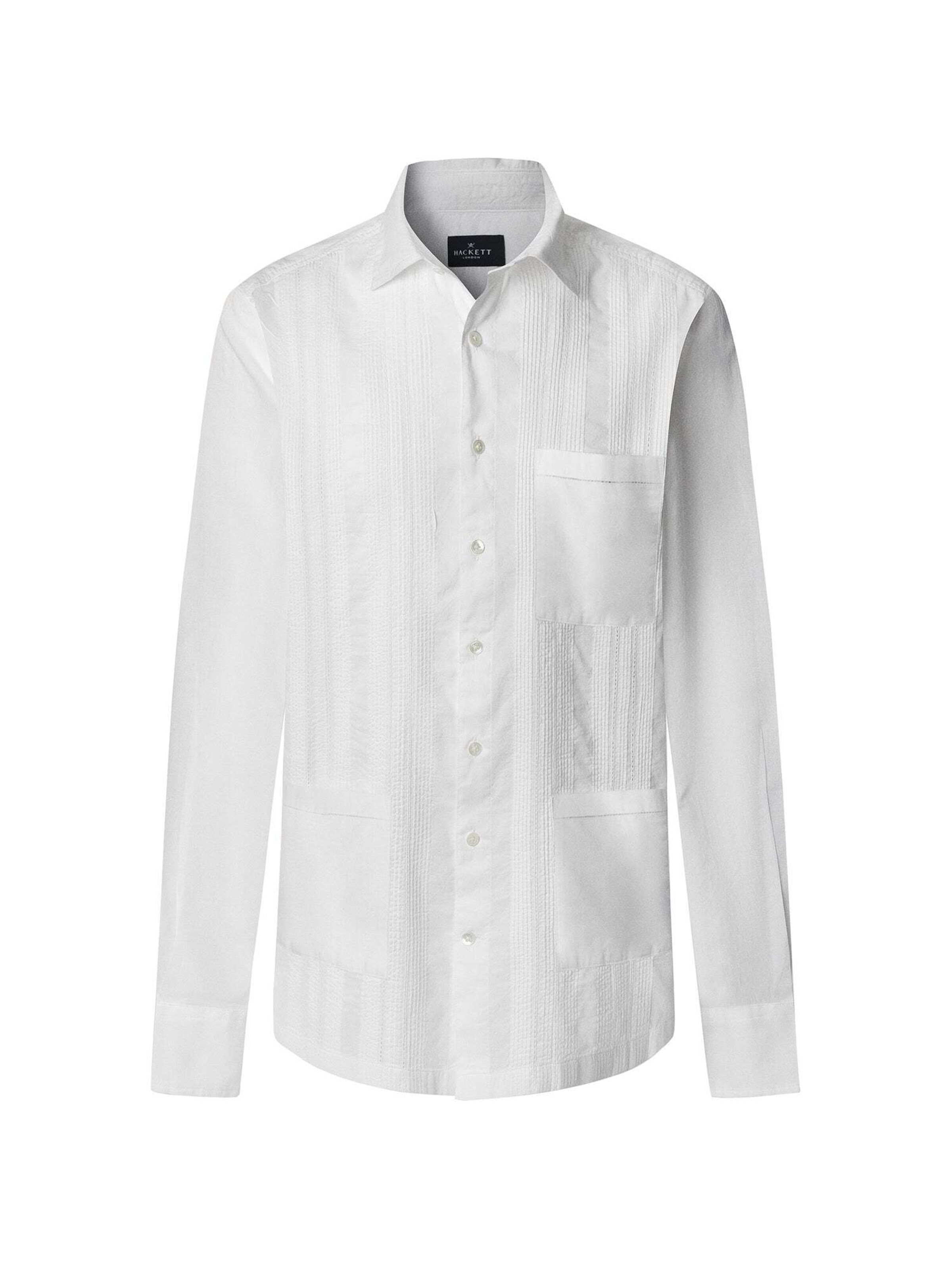 Coupe regular Chemise Hackett London en blanc : devant
