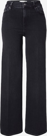 FRAMEWide Leg/ Široke nogavice Traperice - crna boja: prednji dio