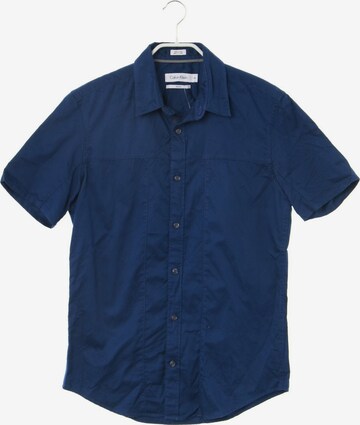 Calvin Klein Button Up Shirt in XS in Blue: front