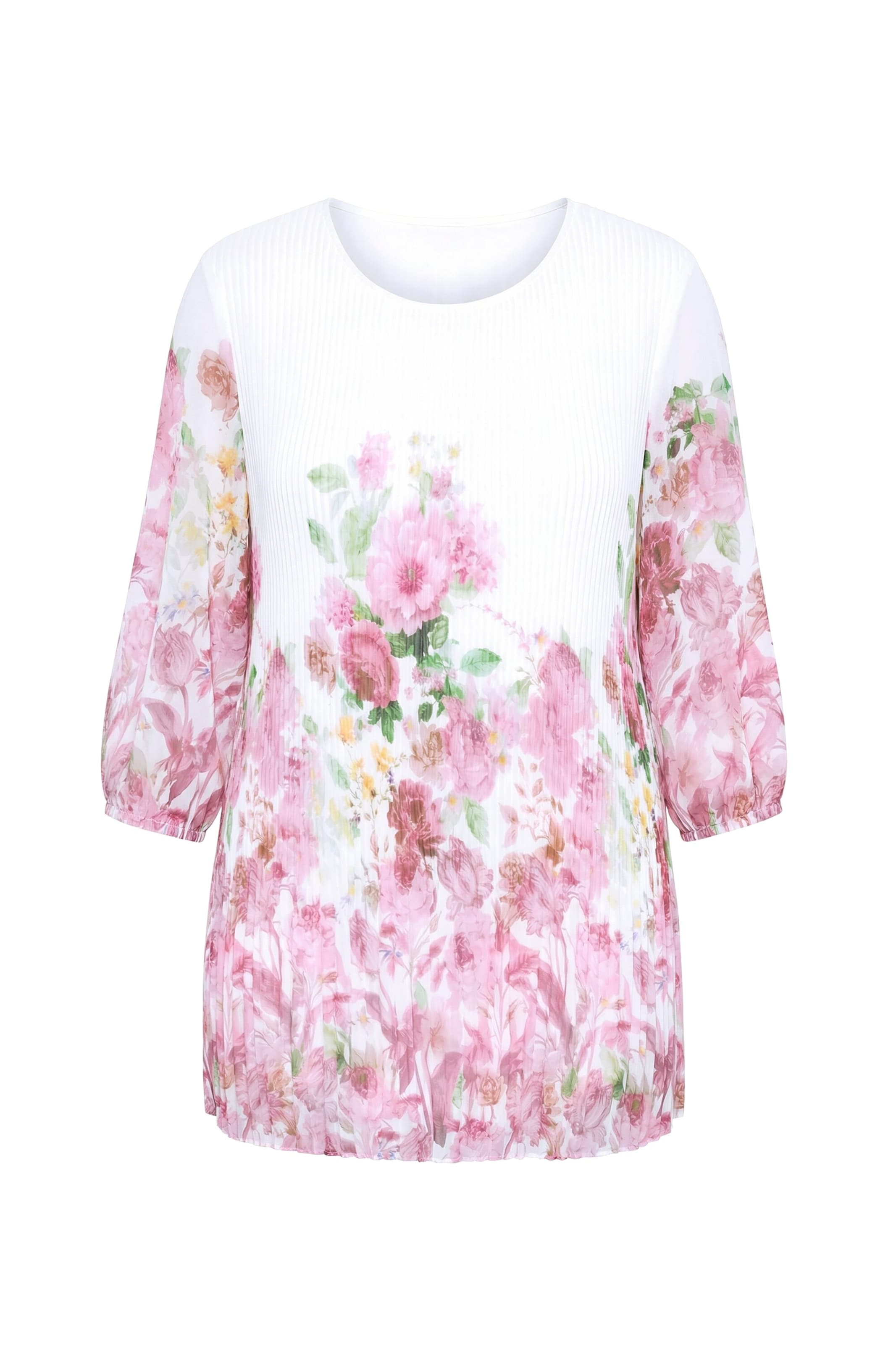 MIAMODA Blouse in Light green / Rose / White, Item view