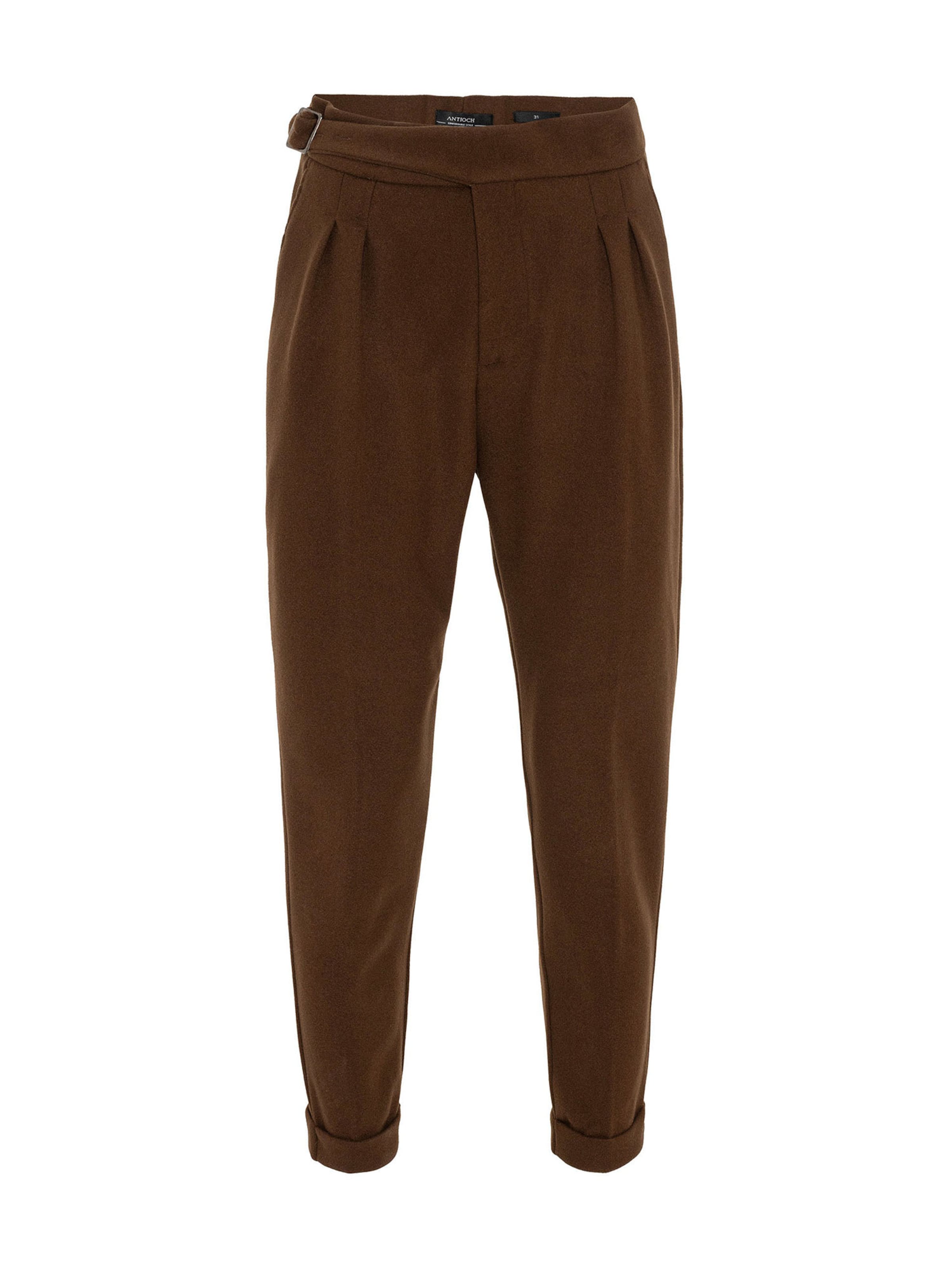 Antioch Ozke Hlače z naborki | rjava barva: sprednja stran
