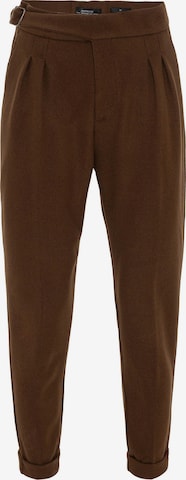 Tapered Pantaloni con pieghe di Antioch in marrone: frontale