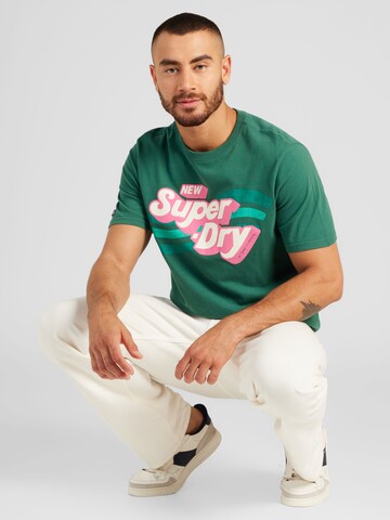 Superdry T-Shirt 'Cooper 70er Jahre' in Grün