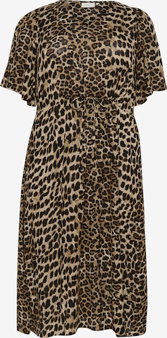 KAFFE CURVE Jurk 'Ami' in Bruin: voorkant
