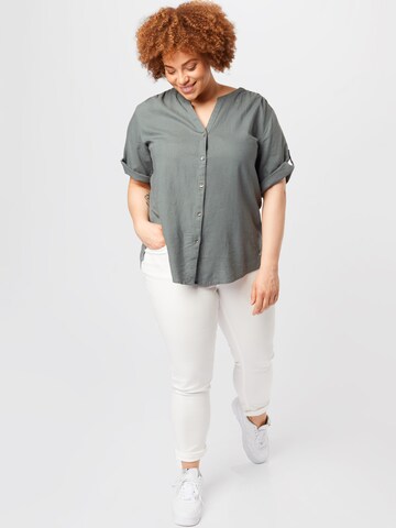 Tom Tailor Women + Bluse in Grau