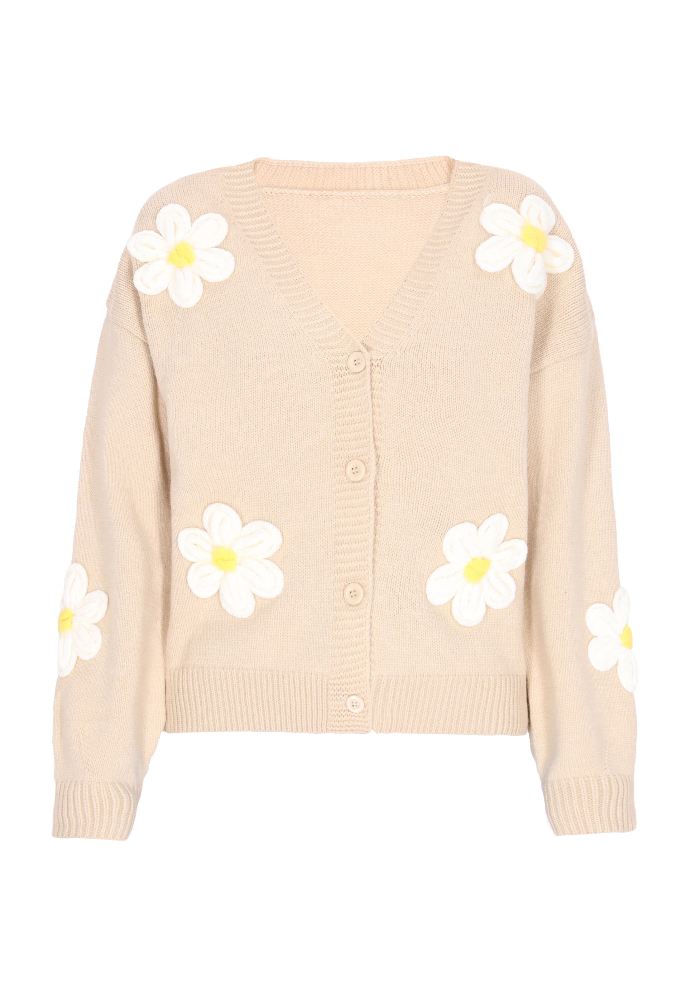 swirly Knit cardigan in Beige: front