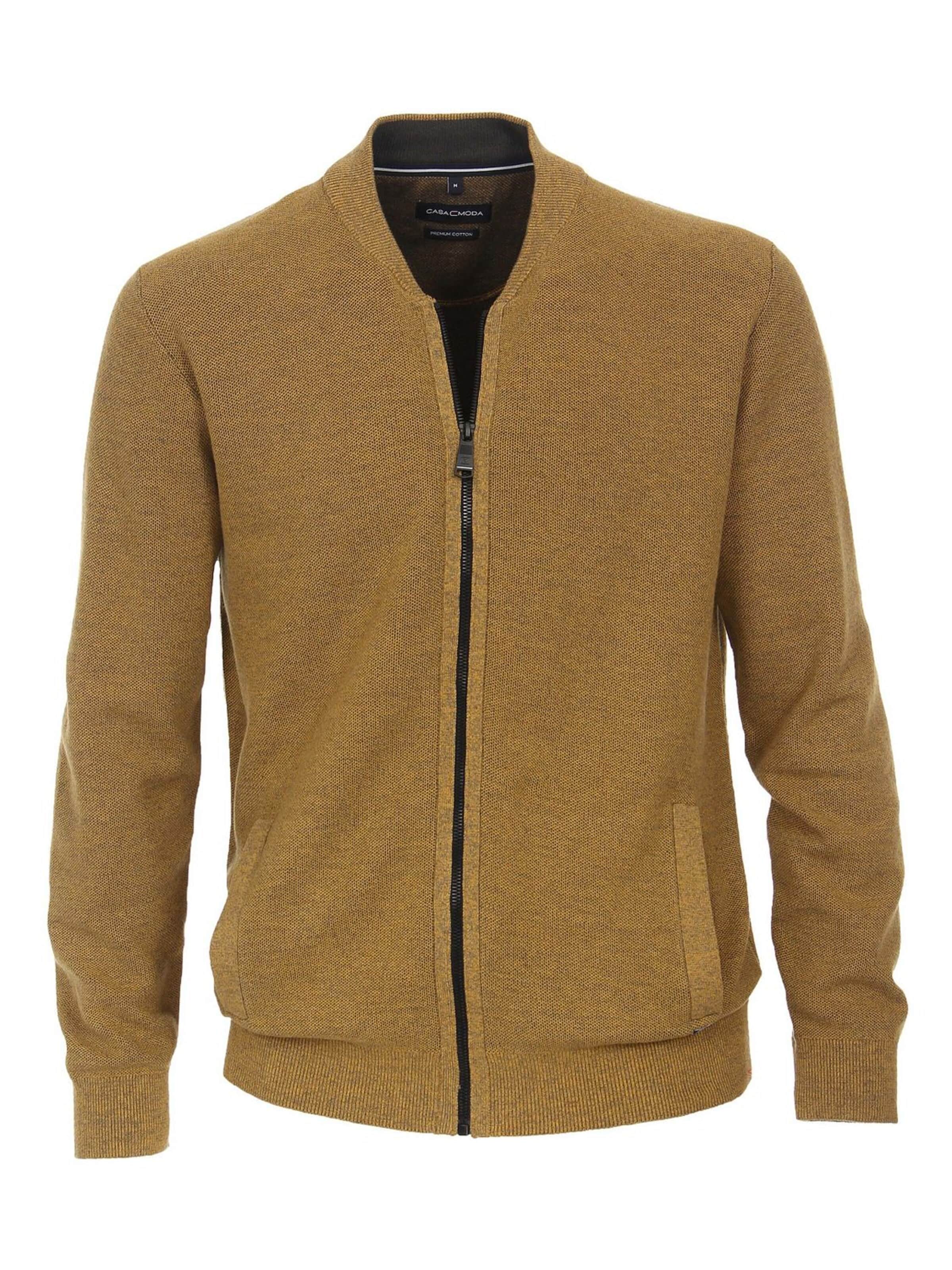 CASA MODA Knit cardigan in Yellow: front