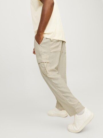 Wide Leg Pantalon cargo Jack & Jones Plus en beige