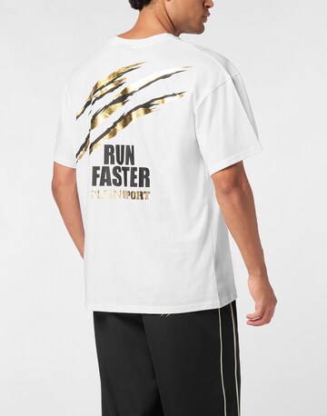 Plein Sport - Camisa 'Scratch' em branco: frente