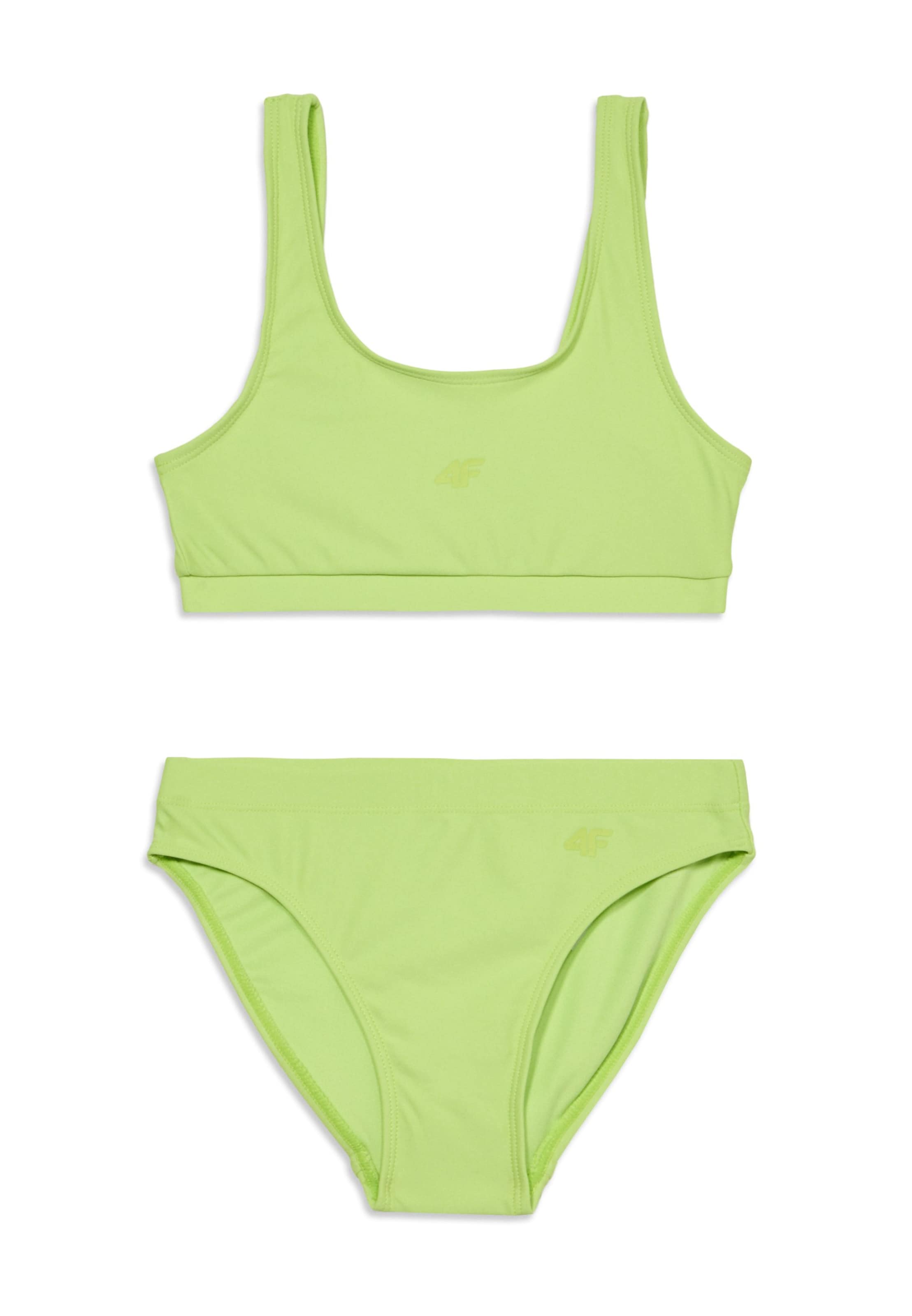 4F Junior Bustier Bikini in Groen: voorkant