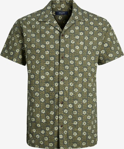 JACK & JONES Skjorte 'LANDON' i beige / siv / mørkegrønn, Produktvisning