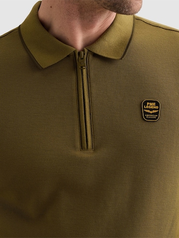 PME Legend Shirt 'Polo shirt in piqué with zipper closure' in Brown