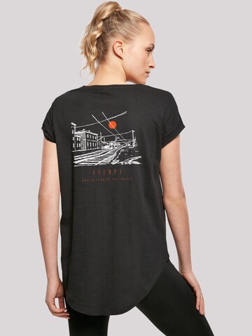 T-shirt 'Escape Discover the World Town Train Station' F4NT4STIC en noir : devant