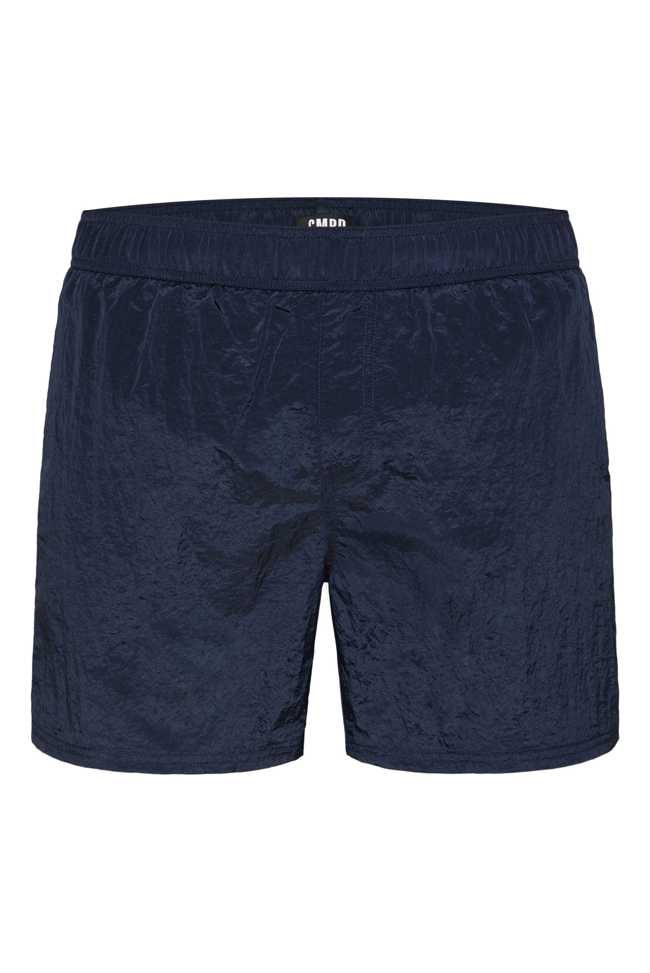CMPD Badeshorts mit Crinkle-Struktur in Blau: Vorderseite