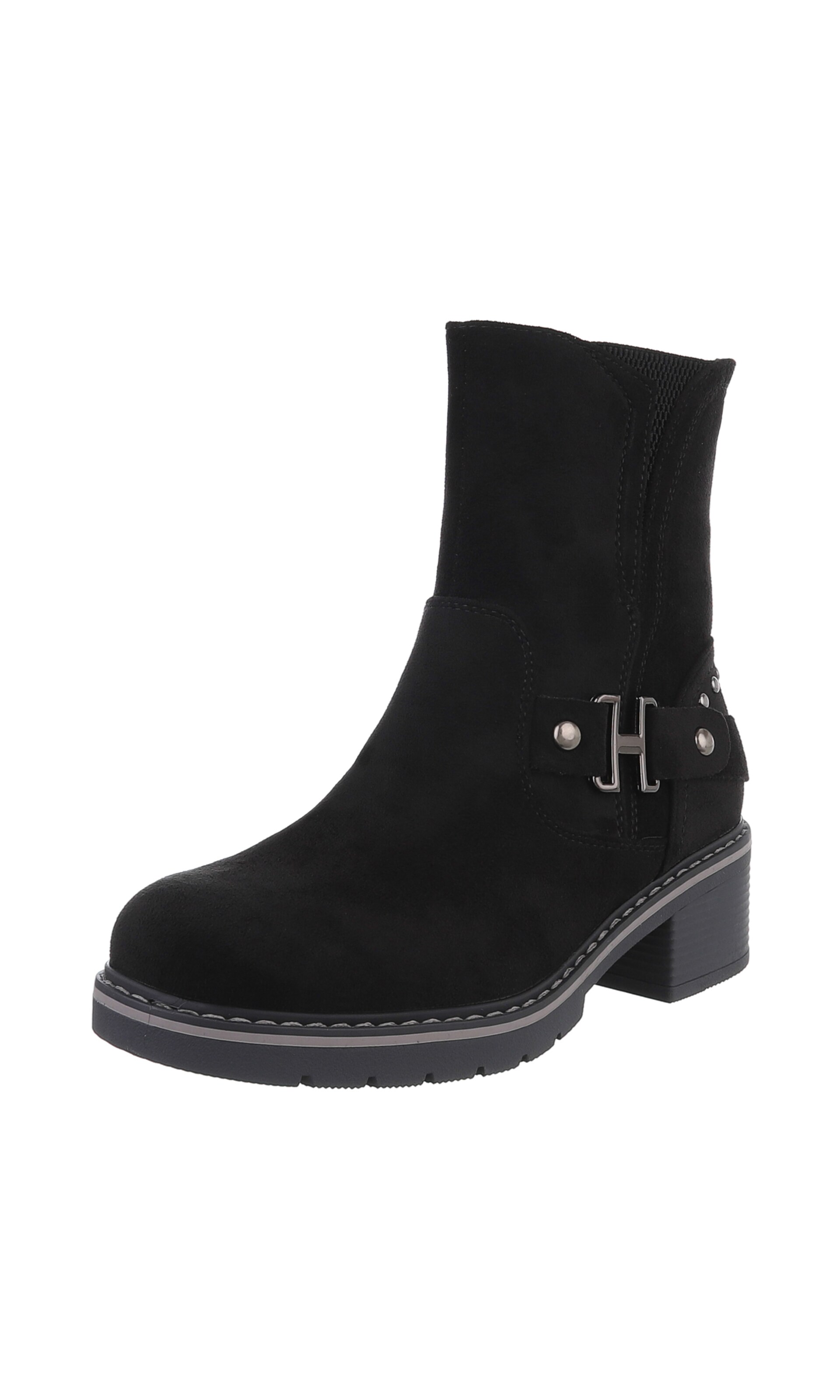 Ital-Design Ankle Boots in Black: front