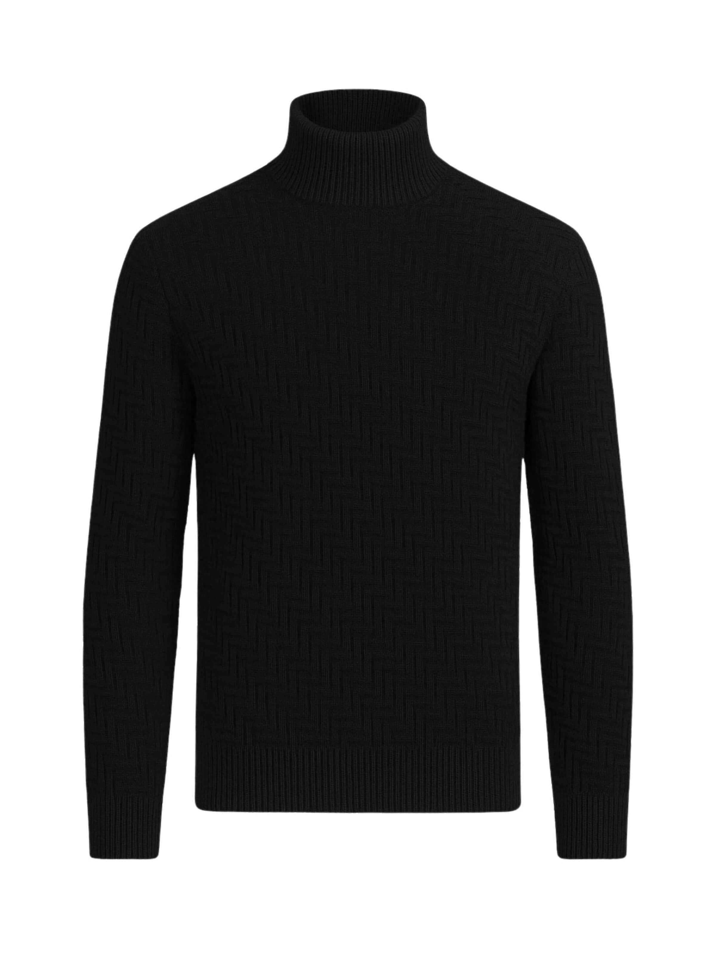 Paolo Pecora Milano Sweater 'Lupetto Sweater' in Black: front
