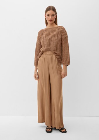 Wide Leg Pantalon s.Oliver BLACK LABEL en marron