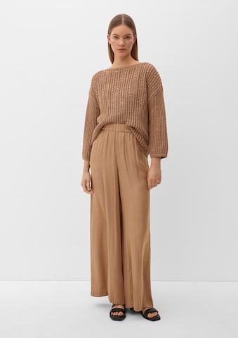 Wide Leg Pantalon s.Oliver BLACK LABEL en marron