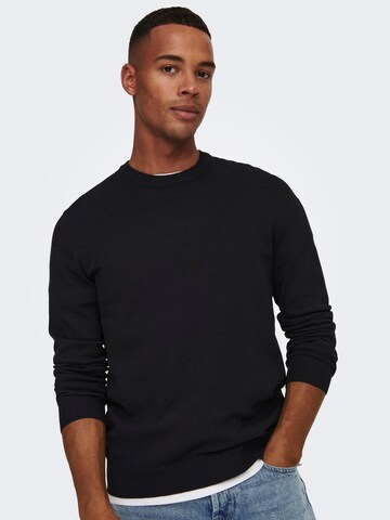 Only & Sons Sweter 'Rex' w kolorze czarny