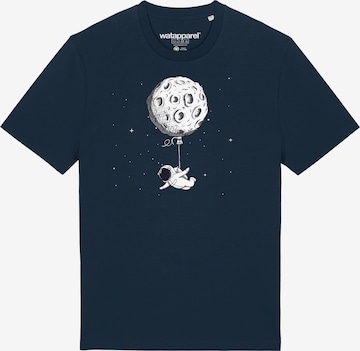 Watapparel Shirt 'Funny Spaceman' in Blauw: voorkant