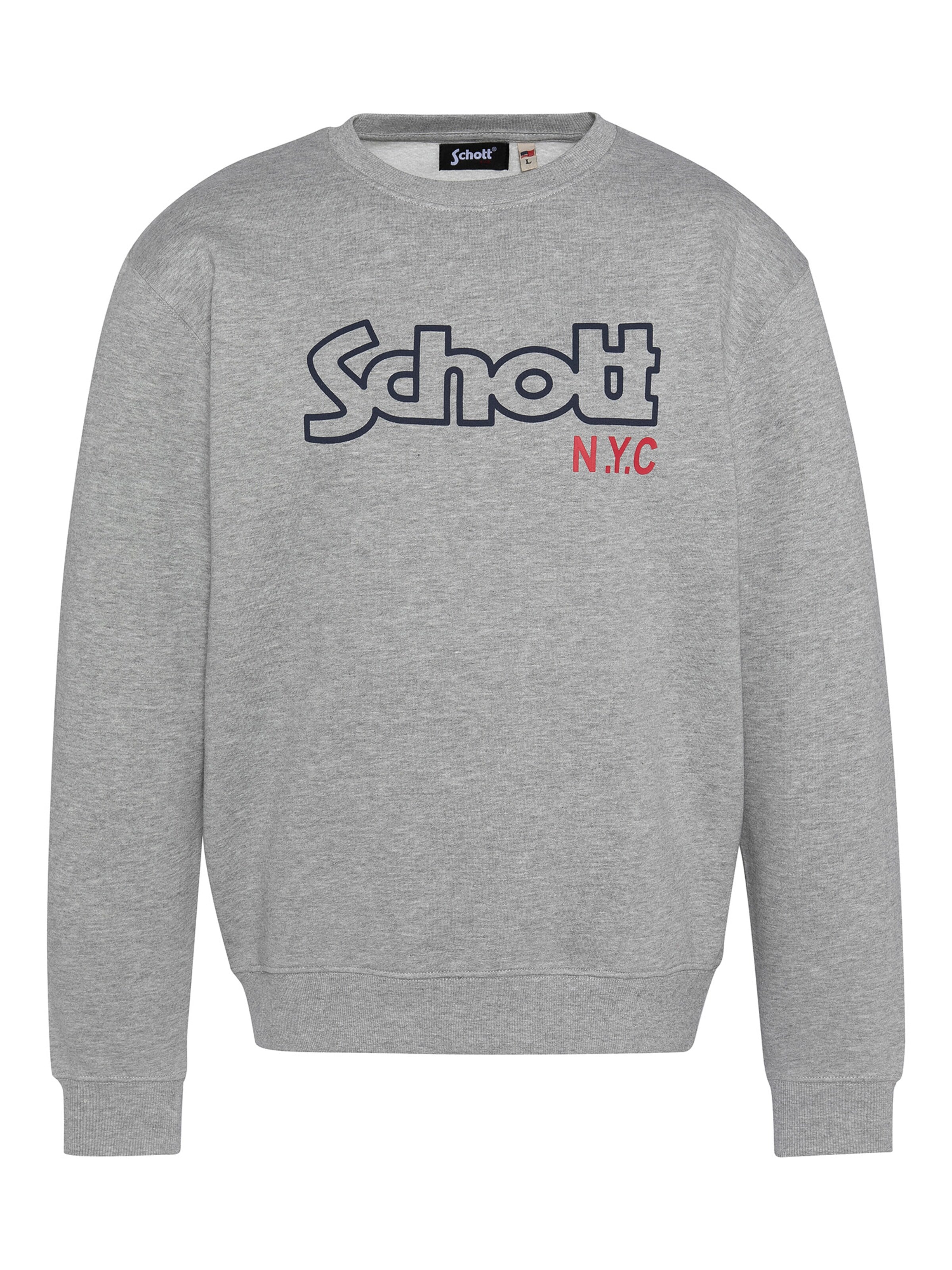 Sweat-shirt Schott NYC en gris : devant