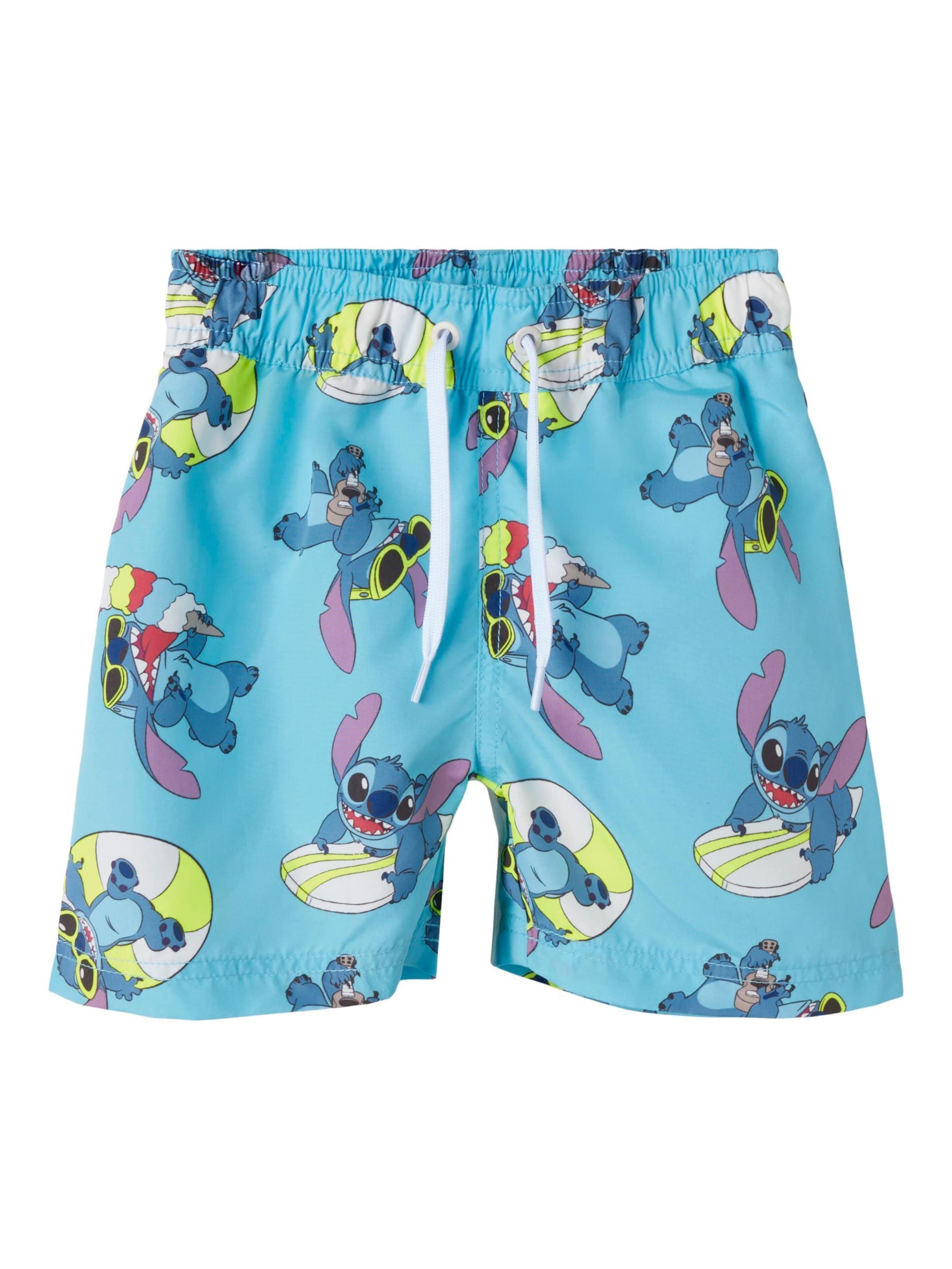 NAME IT Badeshorts 'Stitch' i blå: forside