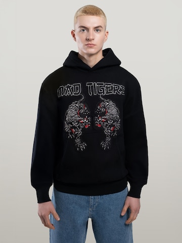 MAD TIGERS Sweatshirt 'Black Tigers' in Black: front