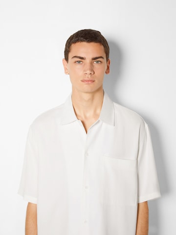 Bershka Comfort fit Button Up Shirt in White