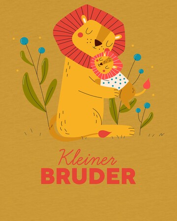 watabout.kids Shirt 'Löwen Kleiner Bruder' in Yellow