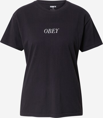 Tricou de la Obey pe negru: față